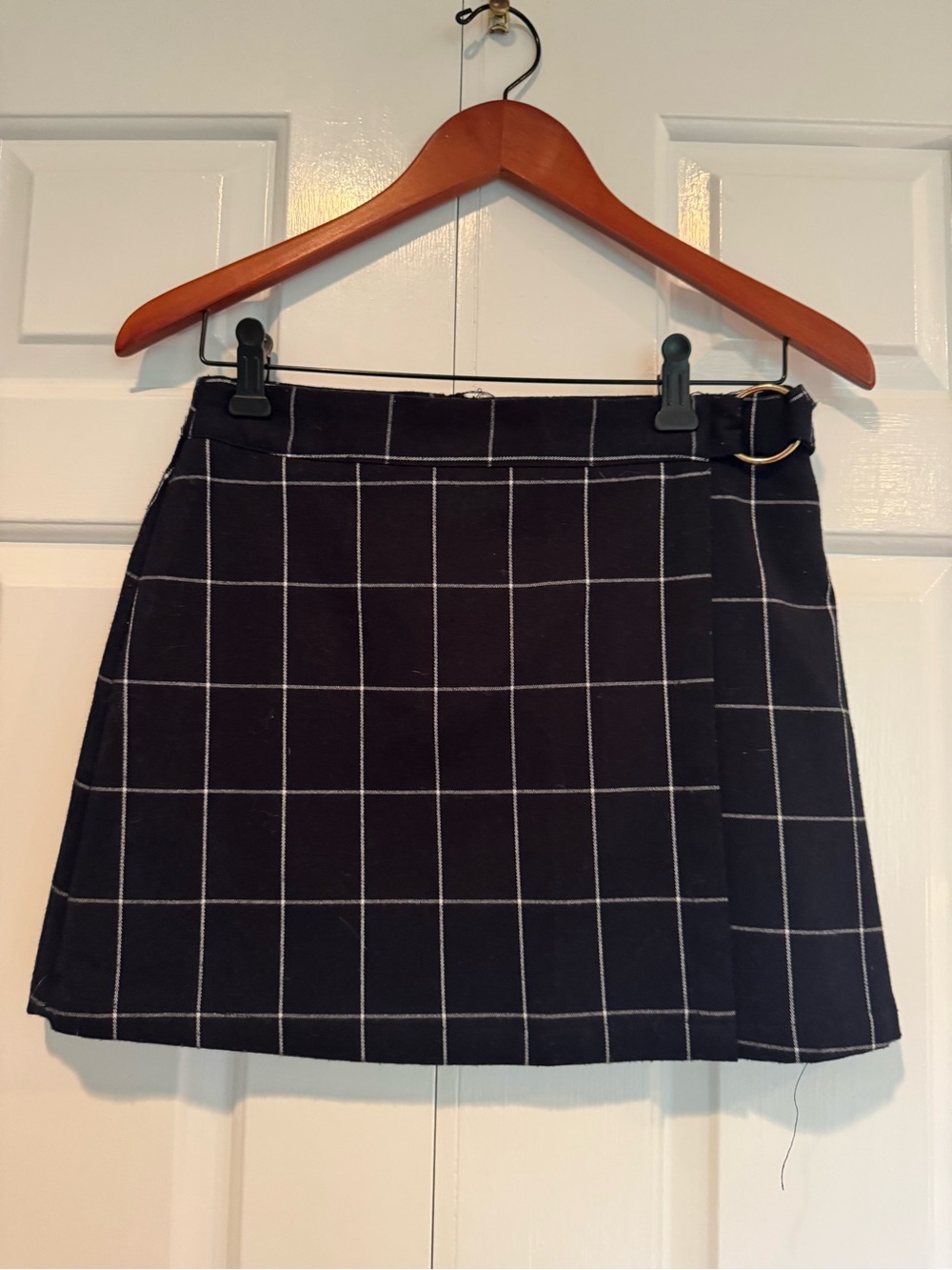 Forever 21 Black plaid Wrap-Style Mini Skirt